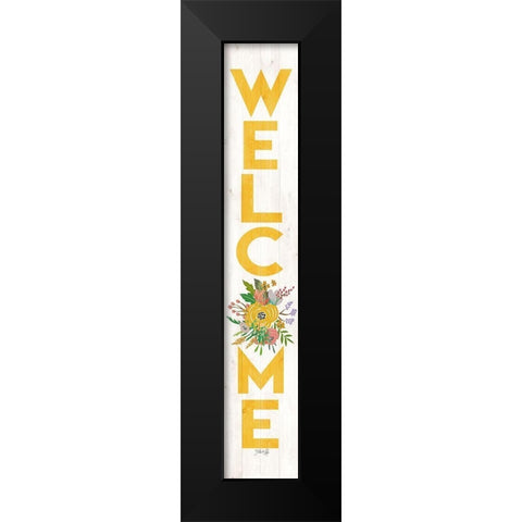 Welcome Summer Black Modern Wood Framed Art Print by Rae, Marla