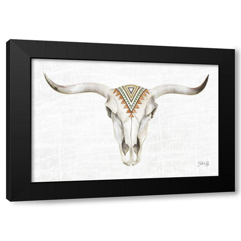Tribal Skull III Black Modern Wood Framed Art Print by Rae, Marla