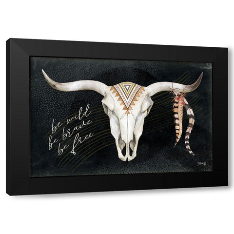 Be Wild I Black Modern Wood Framed Art Print by Rae, Marla
