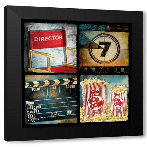 At the Movies II Black Modern Wood Framed Art Print by Mollie B.