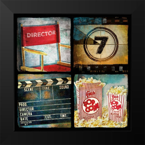 At the Movies II Black Modern Wood Framed Art Print by Mollie B.