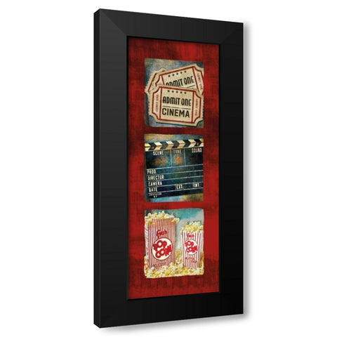 Admit One Movie Tryptic Black Modern Wood Framed Art Print with Double Matting by Mollie B.