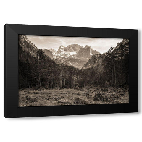 Mountains in the Middle Black Modern Wood Framed Art Print with Double Matting by Podt, Martin