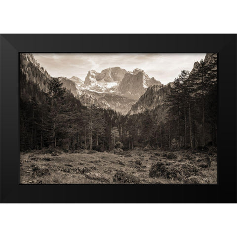 Mountains in the Middle Black Modern Wood Framed Art Print by Podt, Martin