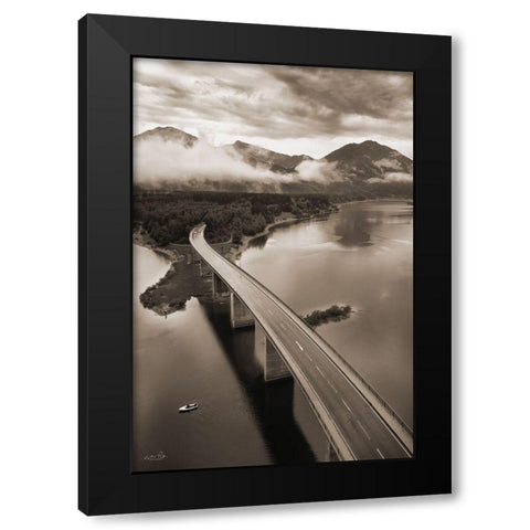 This way to the Mountains Black Modern Wood Framed Art Print with Double Matting by Podt, Martin