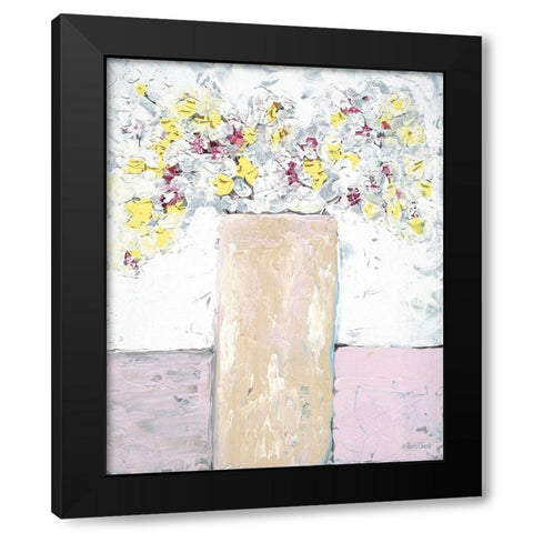 Kitchen Table Flowers Black Modern Wood Framed Art Print by Ebert, Roey
