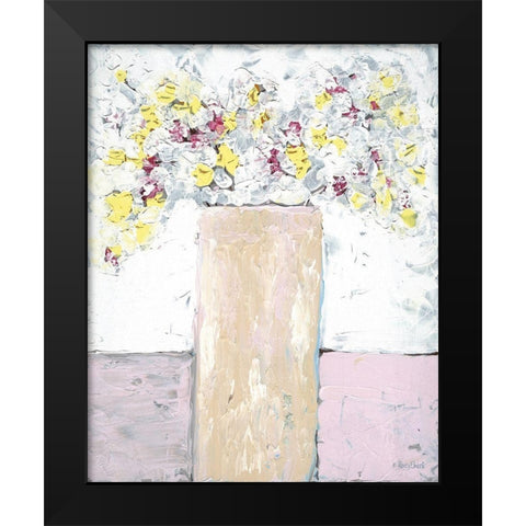 Kitchen Table Flowers Black Modern Wood Framed Art Print by Ebert, Roey