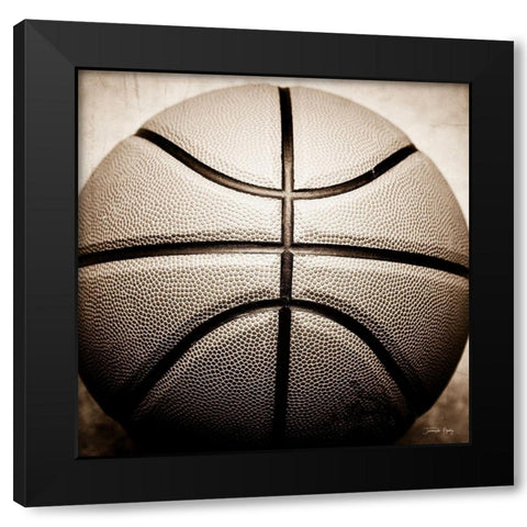 Vintage Basketball Black Modern Wood Framed Art Print by Rigsby, Jennifer