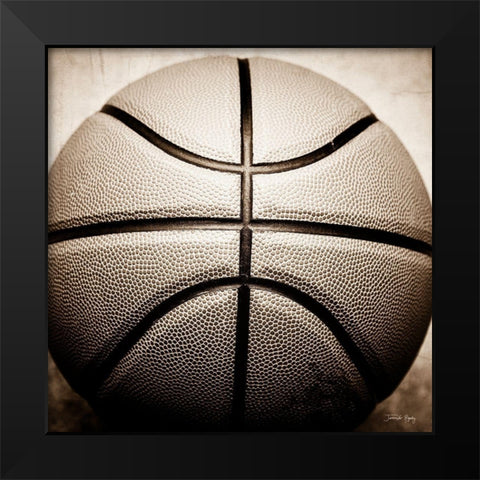 Vintage Basketball Black Modern Wood Framed Art Print by Rigsby, Jennifer