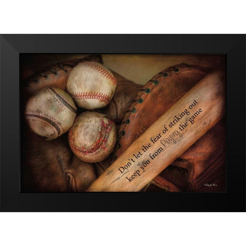 Play Ball Black Modern Wood Framed Art Print by Vieira, Robin-Lee