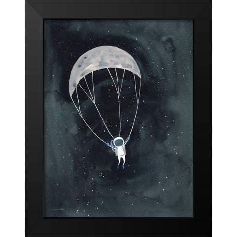 Parachute Moon Black Modern Wood Framed Art Print by Nieman, Rachel