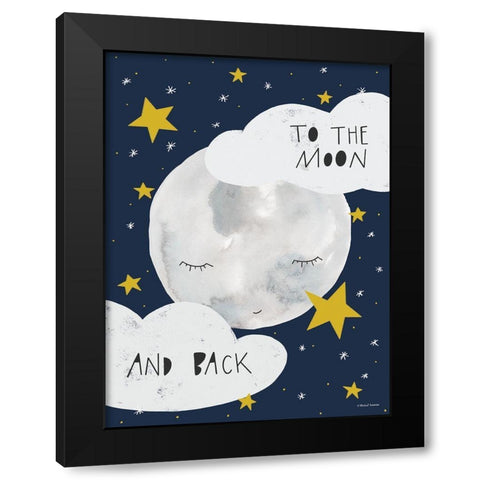 To the Moon Black Modern Wood Framed Art Print by Nieman, Rachel
