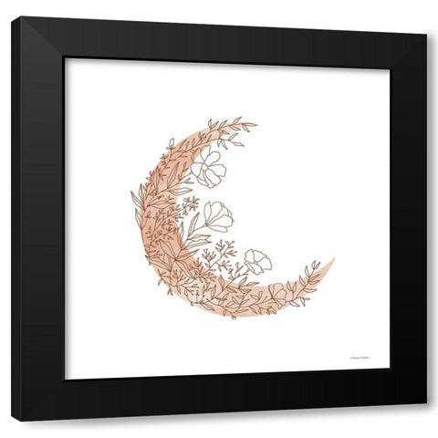 Flowers in the Moon Black Modern Wood Framed Art Print by Nieman, Rachel
