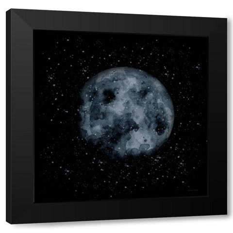 The Moon Black Modern Wood Framed Art Print by Nieman, Rachel