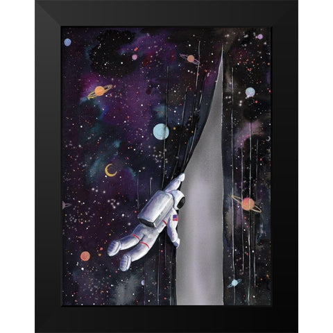 Astronaut in Space Black Modern Wood Framed Art Print by Nieman, Rachel