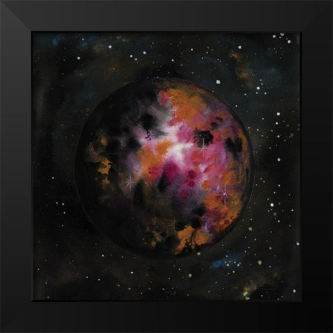 Celestial Planet Black Modern Wood Framed Art Print by Nieman, Rachel