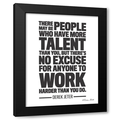Derek Jeter Quote Black Modern Wood Framed Art Print with Double Matting by Ball, Susan