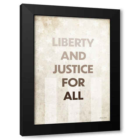 Liberty and Justice For All Black Modern Wood Framed Art Print with Double Matting by Ball, Susan