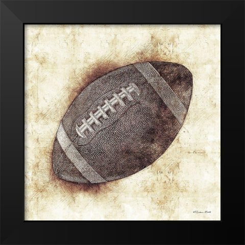 Football Sketch Black Modern Wood Framed Art Print by Ball, Susan