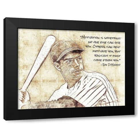 Joe DiMaggio Black Modern Wood Framed Art Print with Double Matting by Ball, Susan