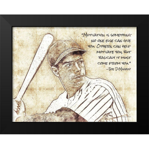 Joe DiMaggio Black Modern Wood Framed Art Print by Ball, Susan