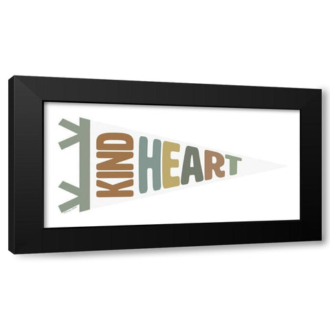 Kind Heart Pennant Black Modern Wood Framed Art Print with Double Matting by Ball, Susan