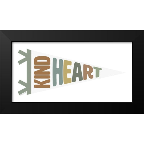 Kind Heart Pennant Black Modern Wood Framed Art Print by Ball, Susan