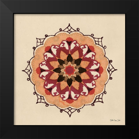 Mandala 1 Black Modern Wood Framed Art Print by Stellar Design Studio
