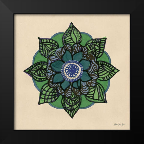 Mandala 2   Black Modern Wood Framed Art Print by Stellar Design Studio