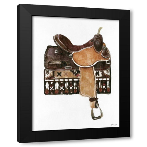 Saddle 1 Black Modern Wood Framed Art Print by Stellar Design Studio