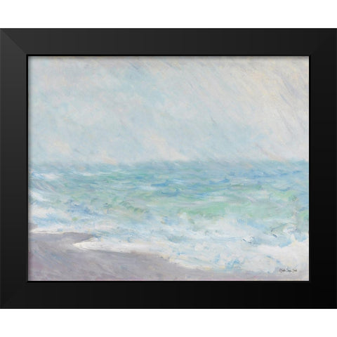 Monets Ocean View Black Modern Wood Framed Art Print by Stellar Design Studio