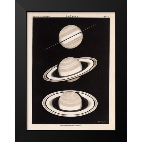 Saturn Black Modern Wood Framed Art Print by Stellar Design Studio