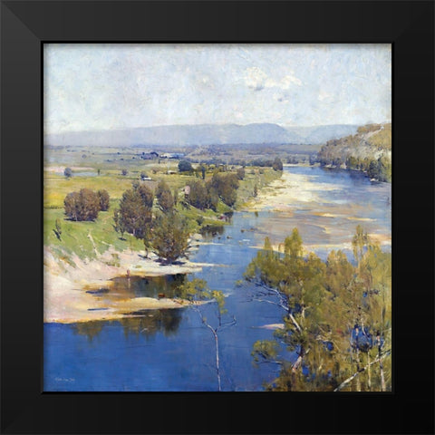 Arthur Streeton - Cremorne Pastoral Black Modern Wood Framed Art Print by Stellar Design Studio