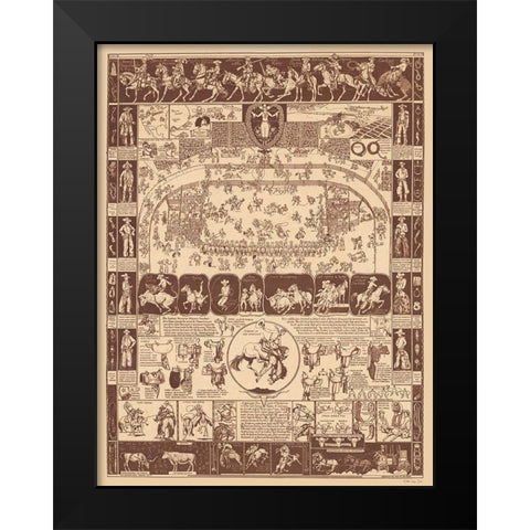 Vintage Cowboy Poster Black Modern Wood Framed Art Print by Stellar Design Studio