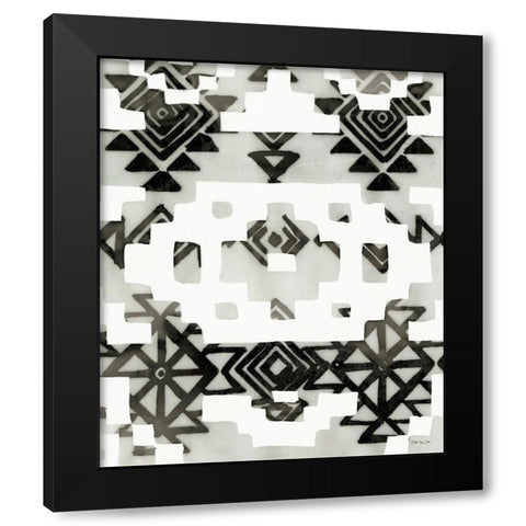 Tribal Print Black Modern Wood Framed Art Print with Double Matting by Stellar Design Studio
