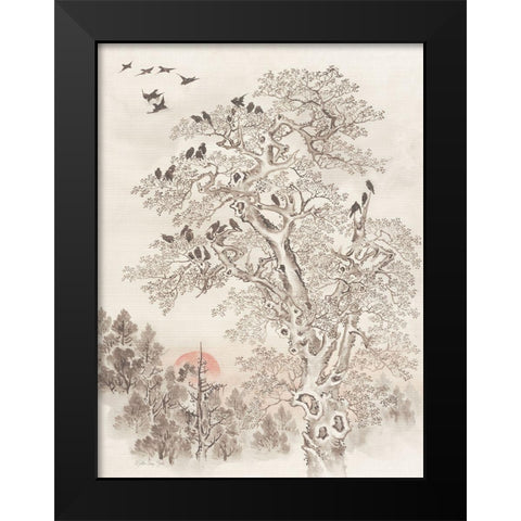 Sumi Ink Study 2 Black Modern Wood Framed Art Print by Stellar Design Studio