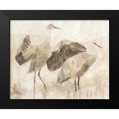 Sandhill Cranes 2 Black Modern Wood Framed Art Print by Stellar Design Studio