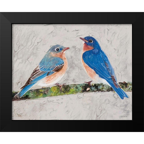 Eastern Bluebirds 2 Black Modern Wood Framed Art Print by Stellar Design Studio
