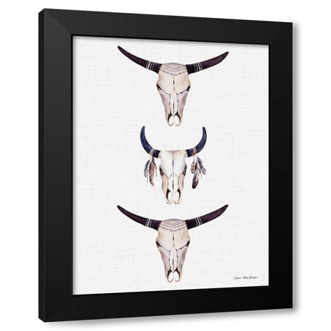 Boho Steer Head III Black Modern Wood Framed Art Print by Seven Trees Design