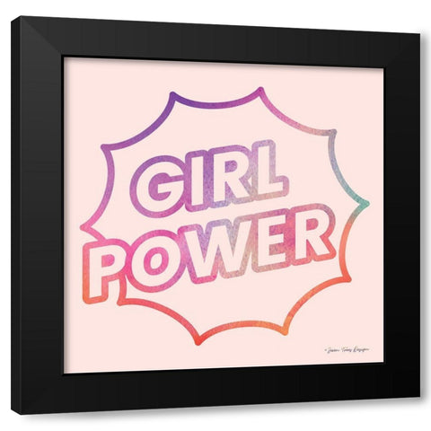 Girl Power I Black Modern Wood Framed Art Print by Seven Trees Design