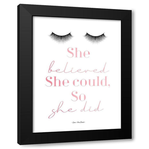 She Believed Black Modern Wood Framed Art Print with Double Matting by Seven Trees Design