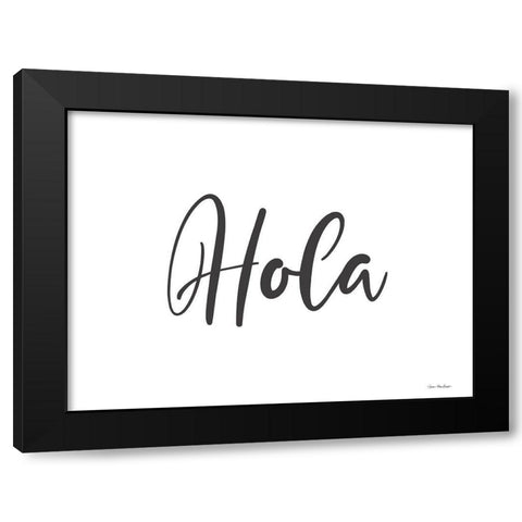 Spanish Hello Black Modern Wood Framed Art Print with Double Matting by Stellar Design Studio