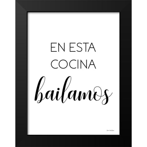 Spanish This Kitchen We Dance Black Modern Wood Framed Art Print by Stellar Design Studio