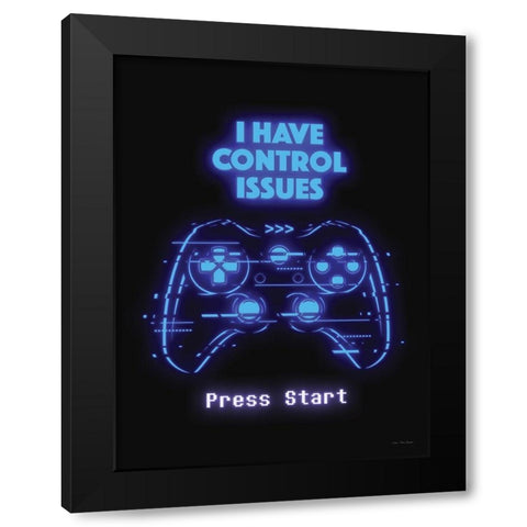 Gamer Control Issues Black Modern Wood Framed Art Print with Double Matting by Seven Trees Design