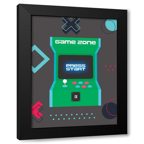 Game Zone     Black Modern Wood Framed Art Print by Seven Trees Design