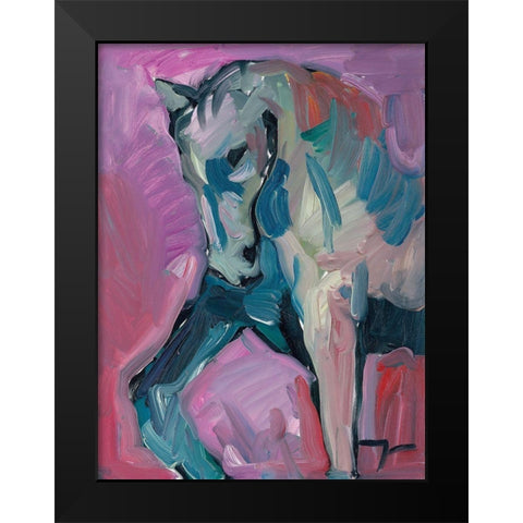 Champion Stand Black Modern Wood Framed Art Print by Trujillo, Jose