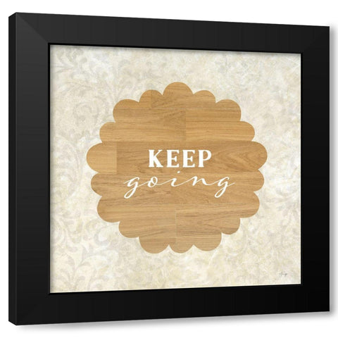 Keep Going Black Modern Wood Framed Art Print with Double Matting by Yass Naffas Designs