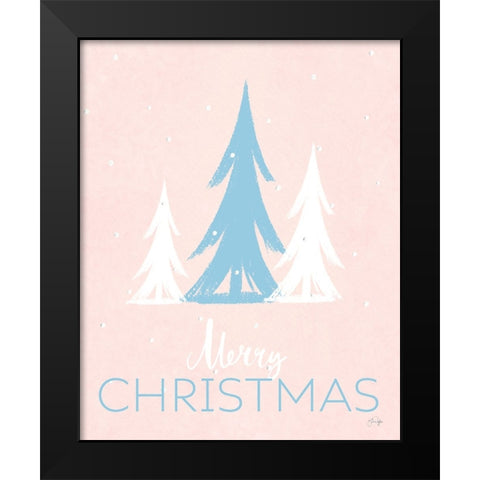 Merry Christmas Black Modern Wood Framed Art Print by Yass Naffas Designs