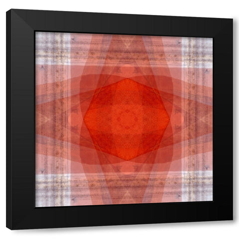 Orange and white quilt-like abstract Black Modern Wood Framed Art Print with Double Matting by Jaynes Gallery