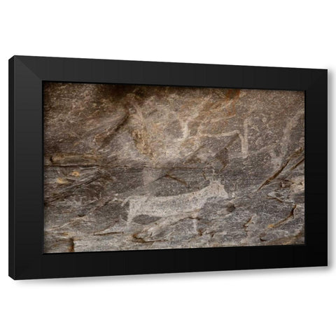 Africa, Botswana, Tsodilo Hills Bushman rock art Black Modern Wood Framed Art Print by Kaveney, Wendy